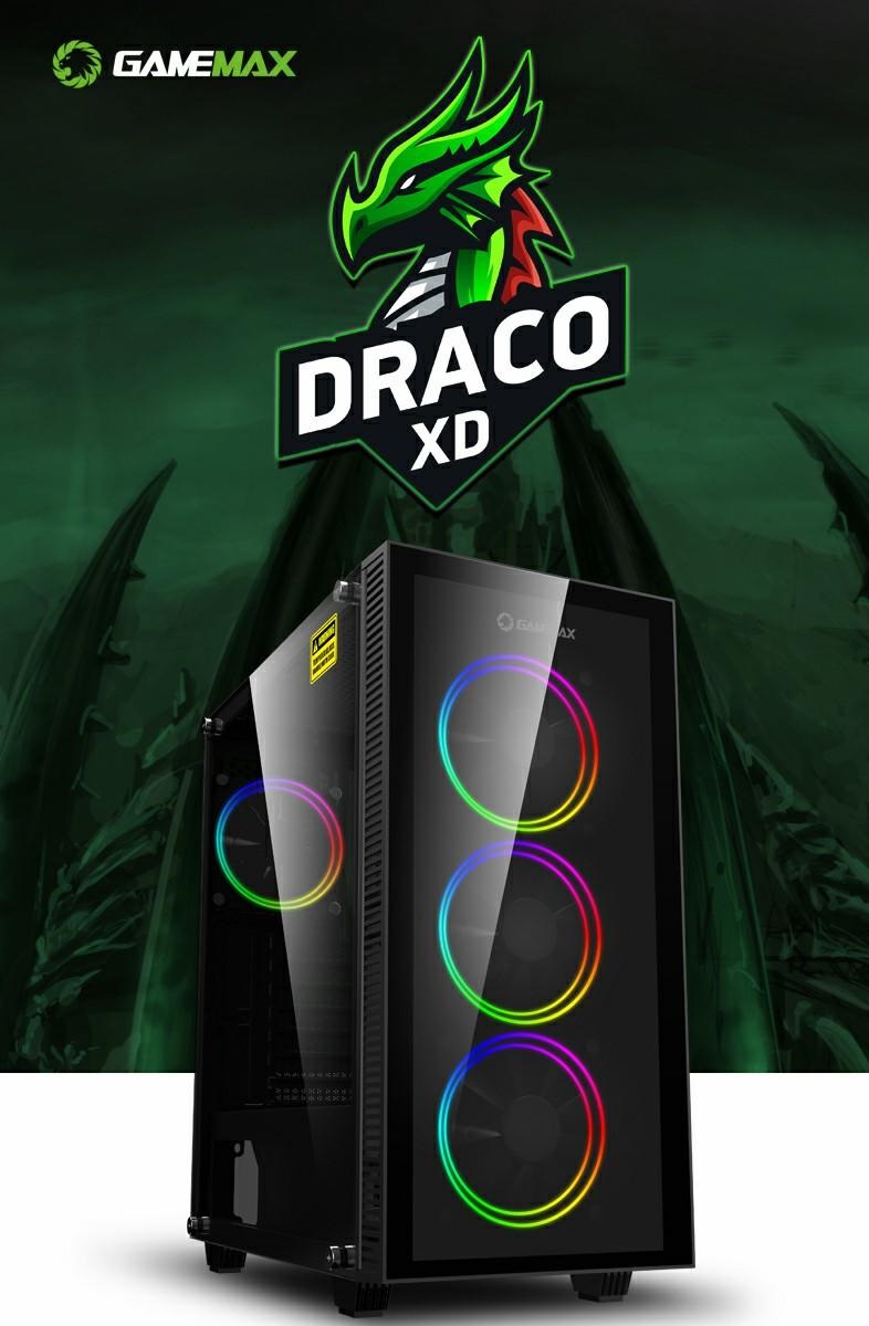 Giới thiệu Vỏ Case GAMEMAX Draco XD (Mid Tower/Mầu Đen)